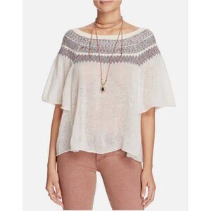 Free People Loch Lomand Flutter Sleeve Wool Blend Top | Medium